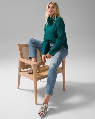 High-Rise Everyday Soft Denim™ Distressed Straight Jeans