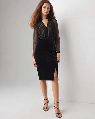 Velvet Pencil Skirt