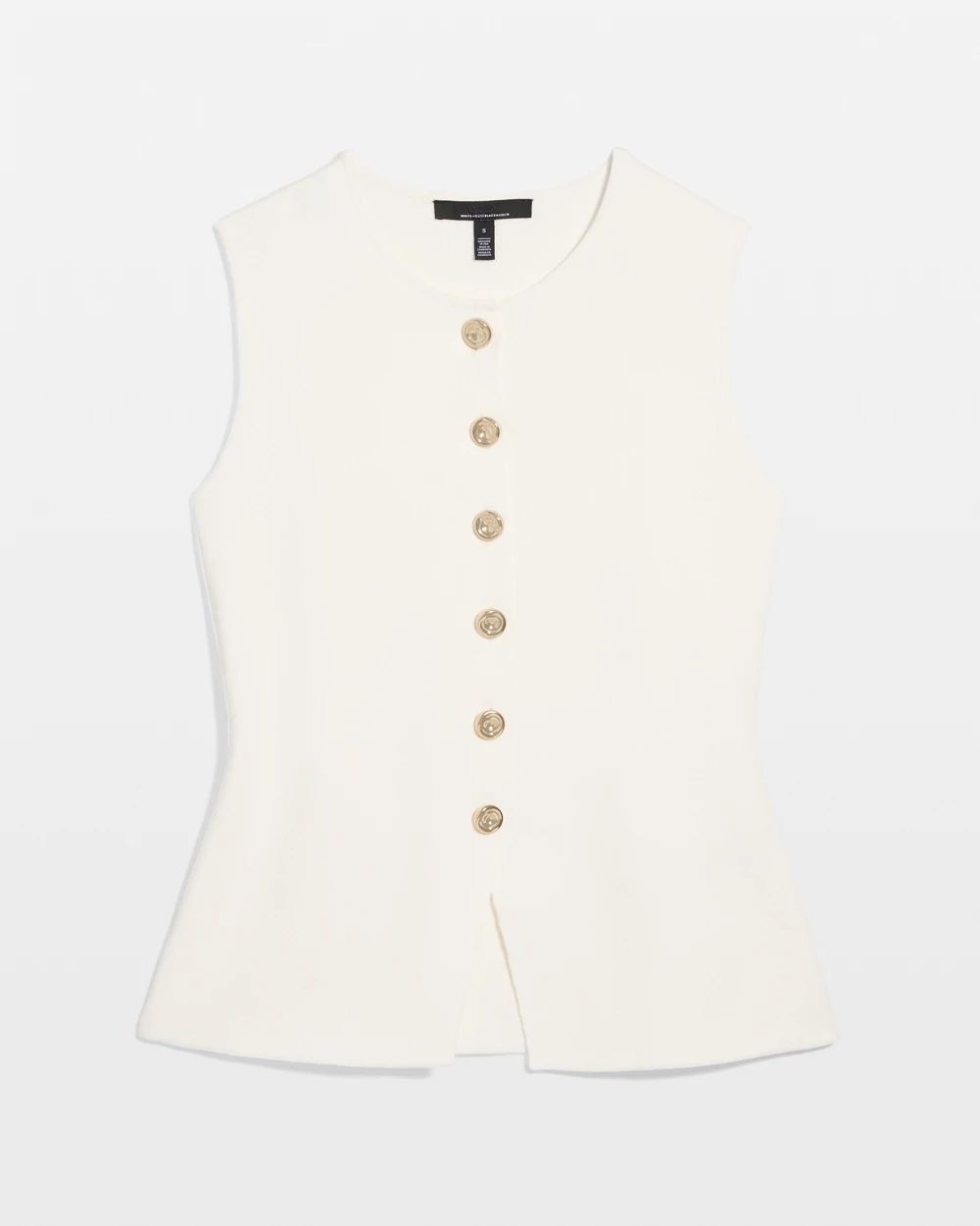 Button Front Longline Sweater Vest click to view larger image.