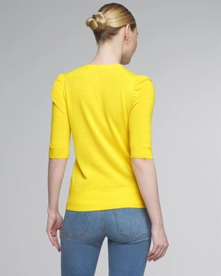 Cashmere Blend Puff Sleeve Sweater click to view larger image.