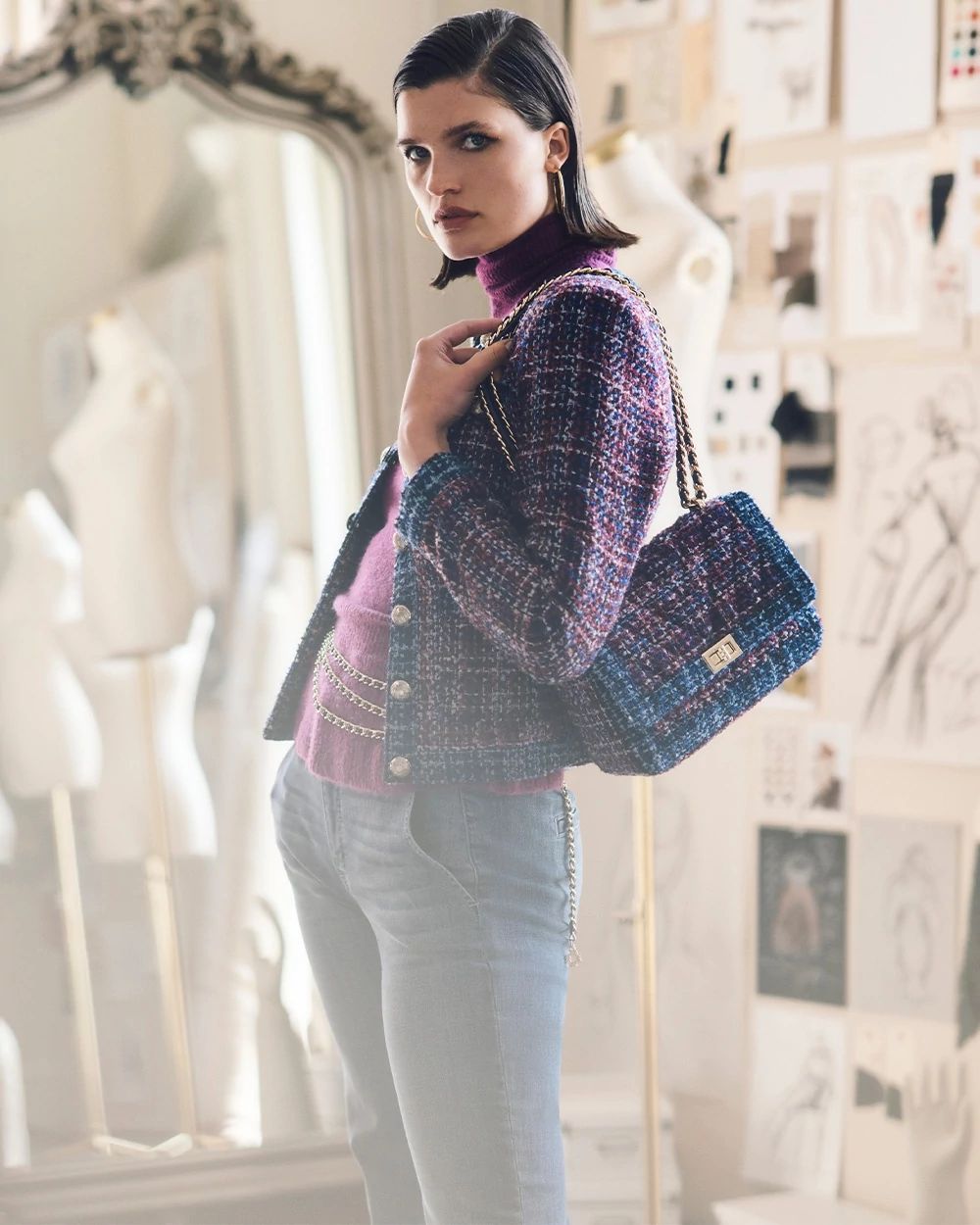 Tweed Crossbody Bag