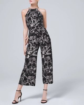 CHAIN HALTER CROPPED JUMPSUIT