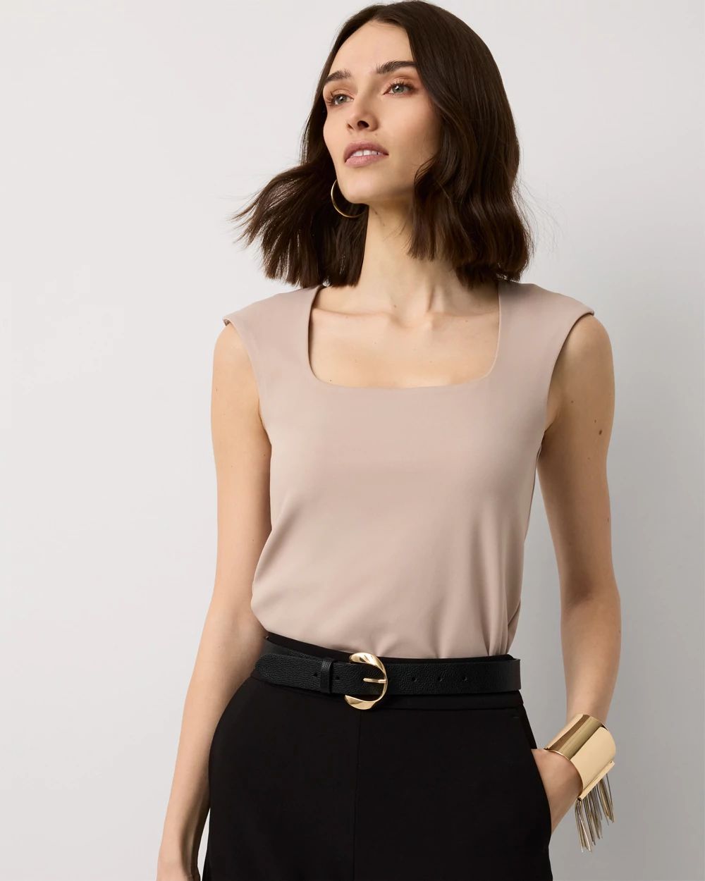 WHBM FORME™ All Ways Stretch Square Neck Top