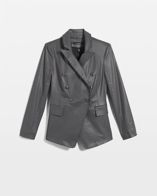 WHBM® Petite Coated Denim Studio Blazer click to view larger image.