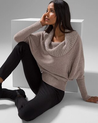 Cowl Neck Chenille Sweater