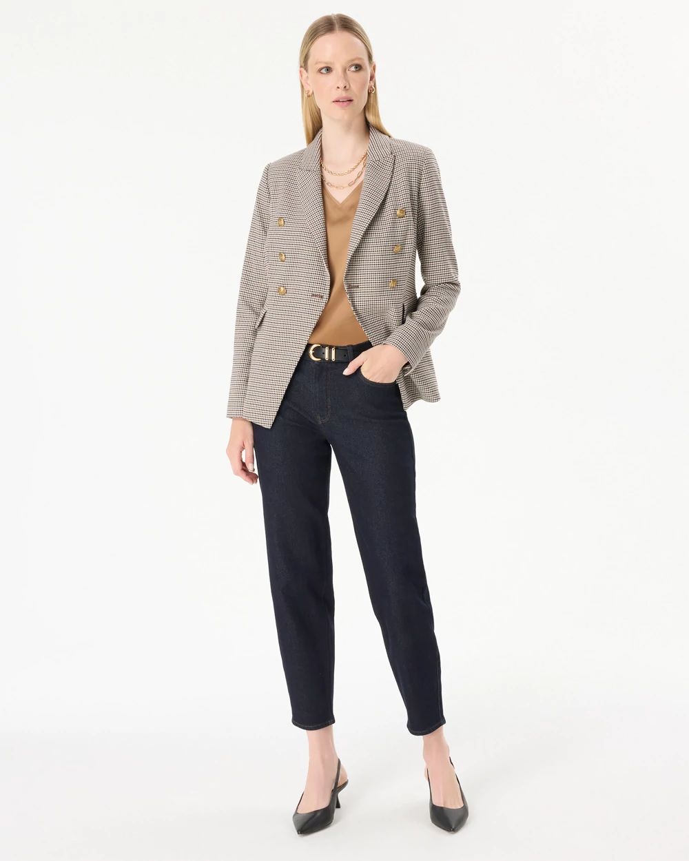 Houndstooth Double-Breasted Blazer click to view larger image.