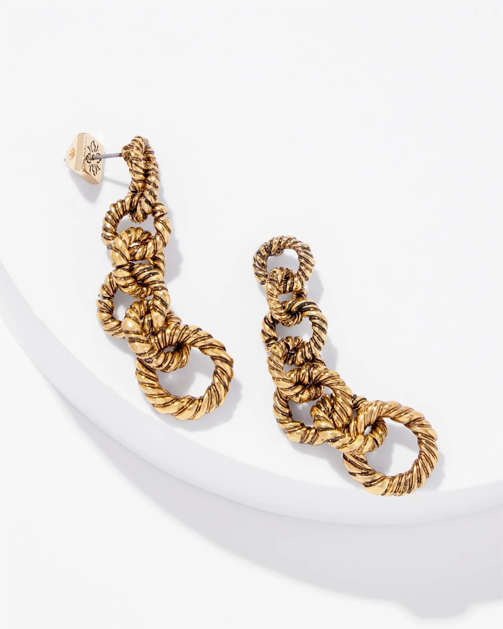 Twisted Link Linear Earrings - image 4