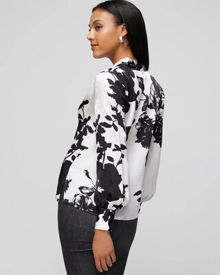 Long Sleeve Pleated Shoulder Blouse