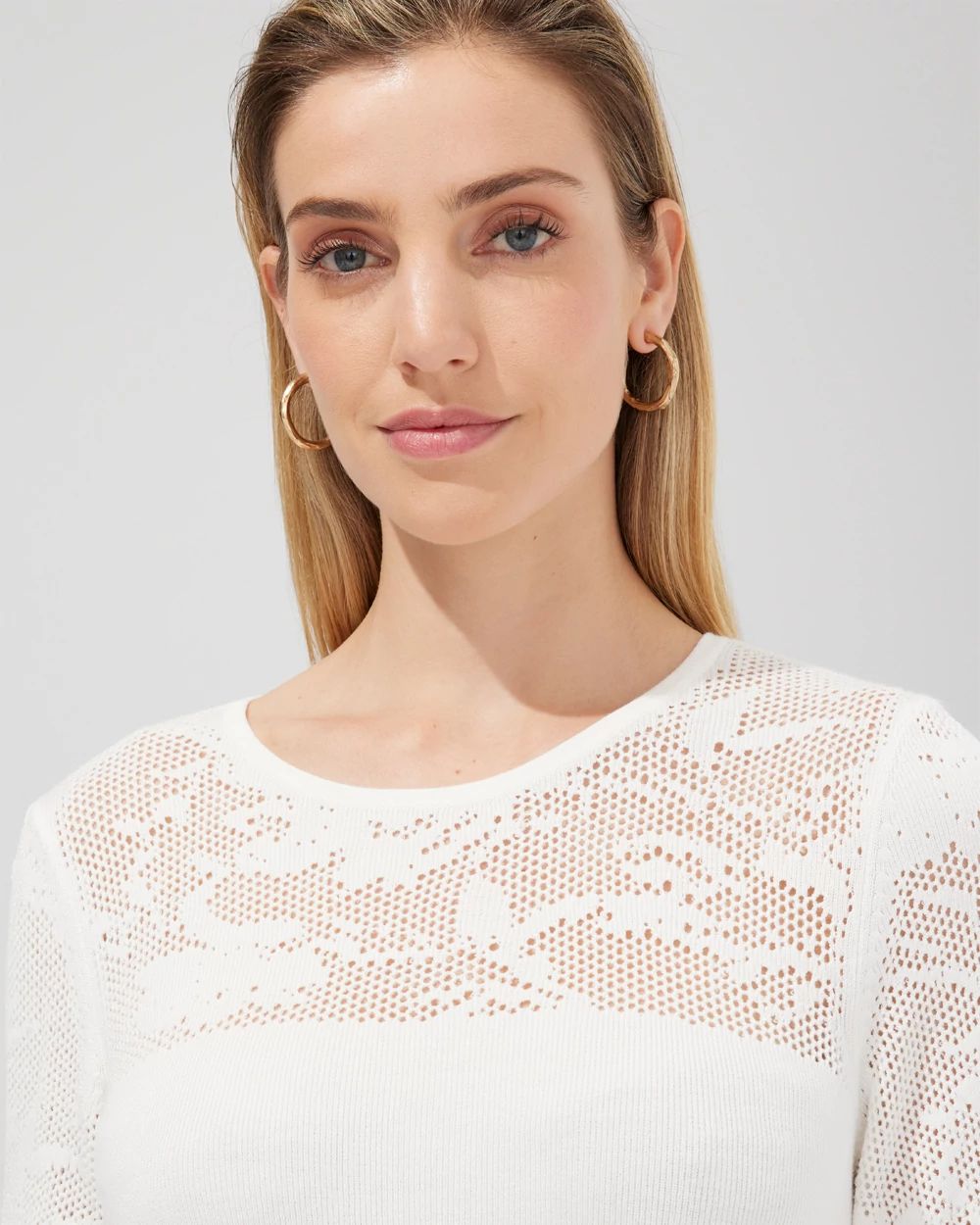 Outlet WHBM Pointelle Pullover Sweater