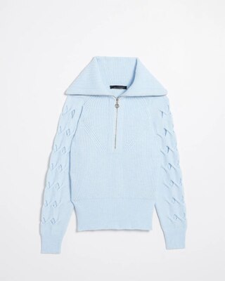 Novelty Sleeve Half Zip Pullover