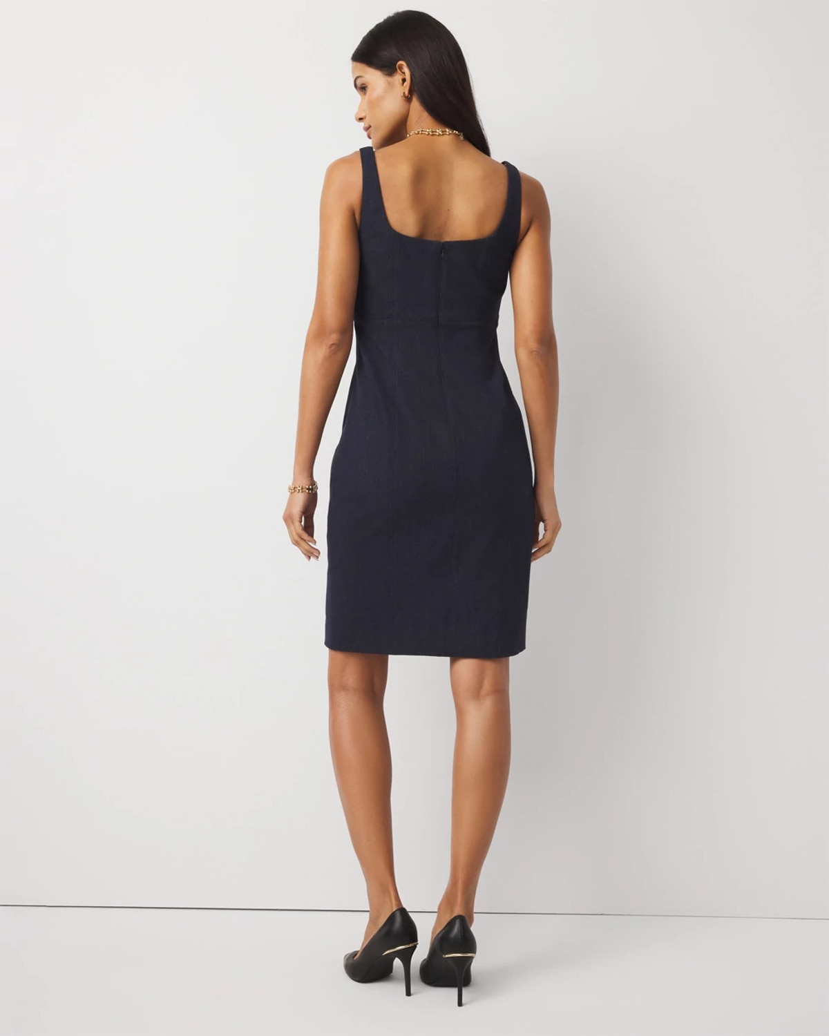 White House Black Market Tailored Denim Dress In Purple