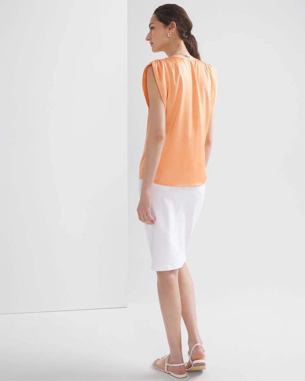 Petite Ruched Shoulder Shell Top click to view larger image.