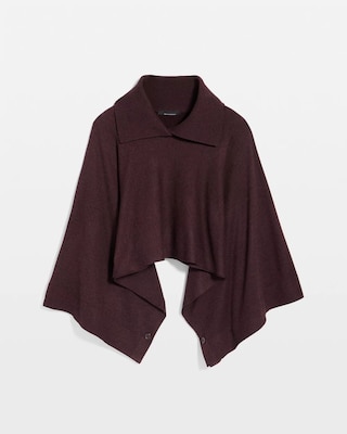 Split Neck Sweater Poncho click to view larger image.