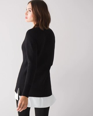 Long-Sleeve Mixed-Media Tunic
