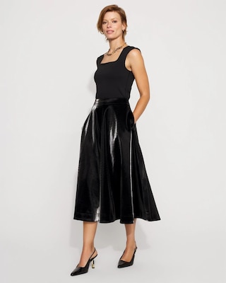 Faux Croc Midi Skirt