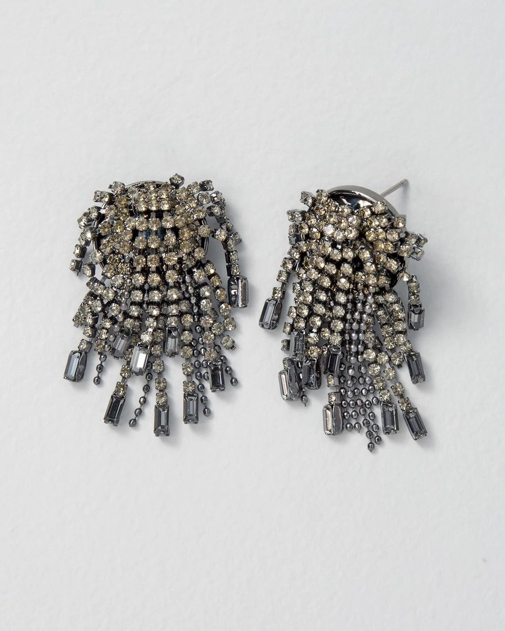 Hematite Fringe Stud Earrings click to view larger image.