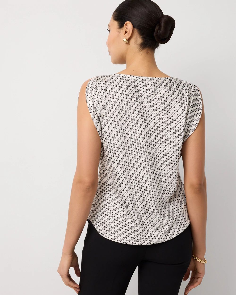 Satin Petal Sleeve Blouse