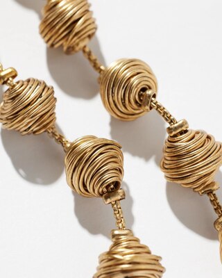 Goldtone Wire Wrap Linear Earrings