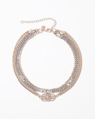Art Deco Mixed Metal Convertible Necklace