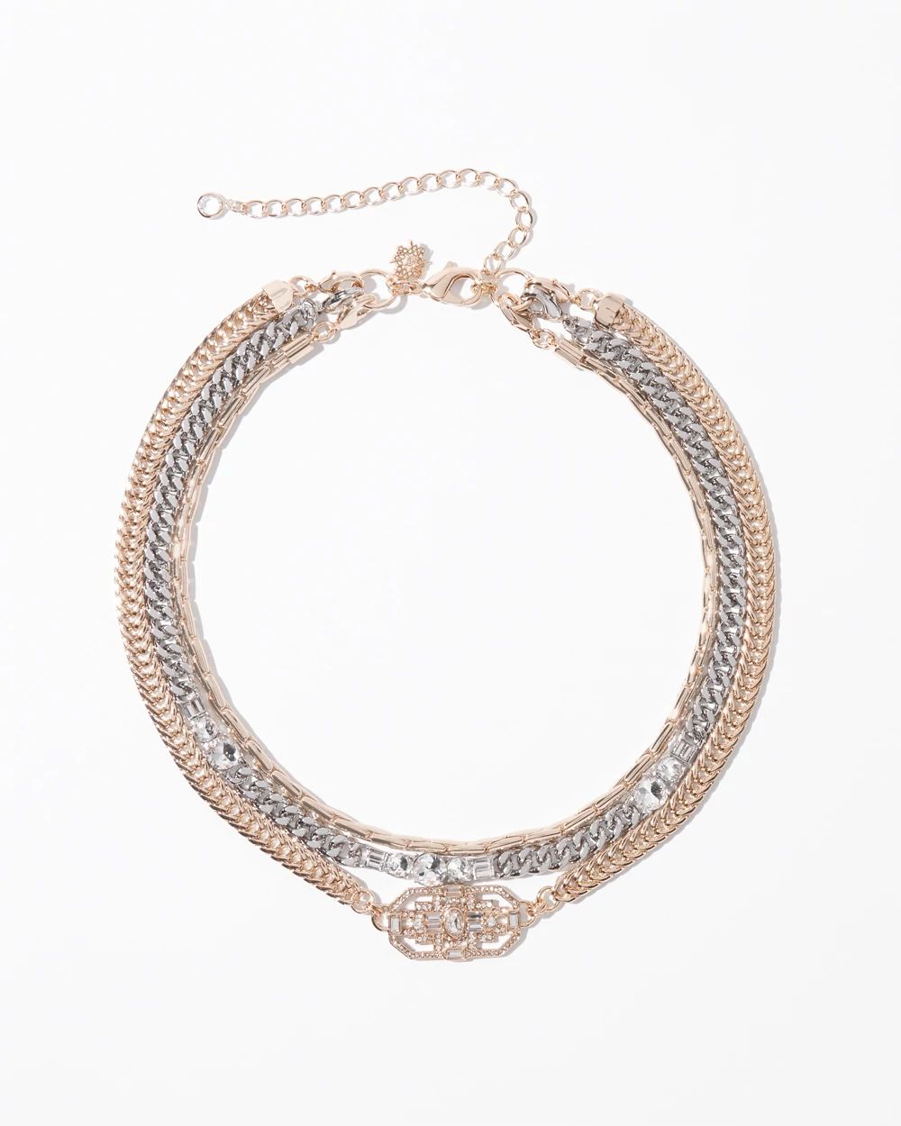 Art Deco Mixed Metal Convertible Necklace