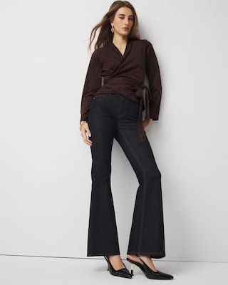 Faux Suede Wrap Blouse click to view larger image.