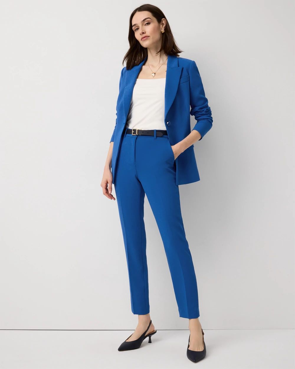 Crepe High Rise Elle Slim Ankle Pant click to view larger image.
