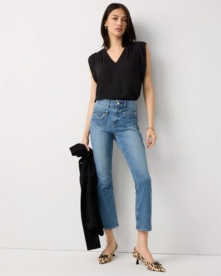 Ruched Shoulder Crepe Shell click to view larger image.