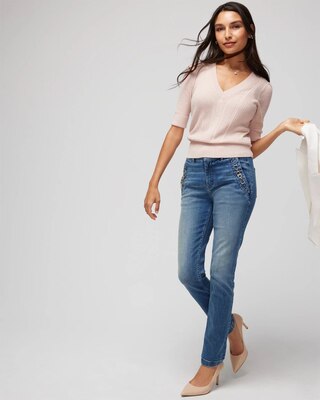 Cashmere-Blend Elbow-Sleeve Sweater