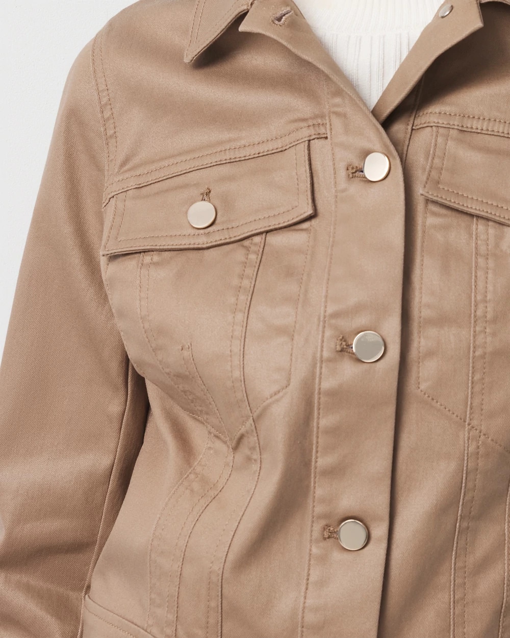 Coated Denim Trucker Jacket