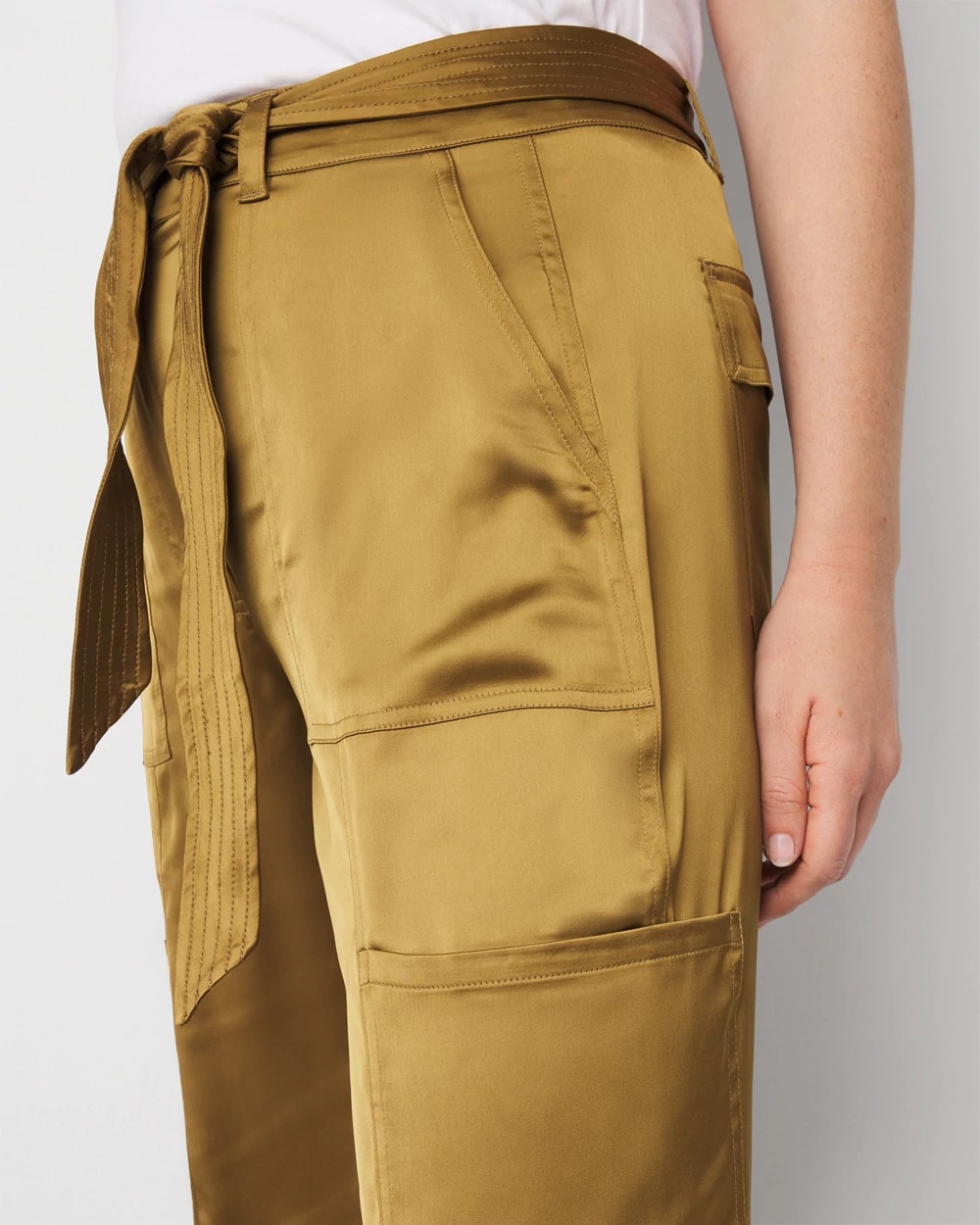 Curvy Belted Utility Wide Leg Trouser