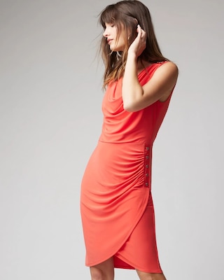 Sleeveless Matte Jersey Shirred Dress click to view larger image.