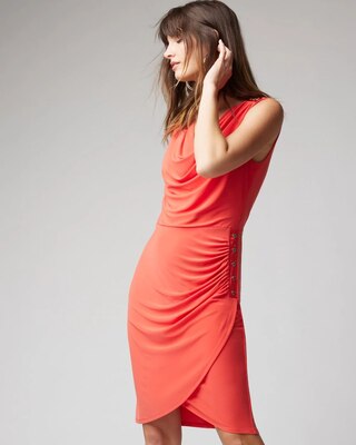 Sleeveless Matte Jersey Shirred Dress