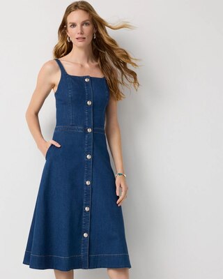 Sleeveless Denim Midi Dress