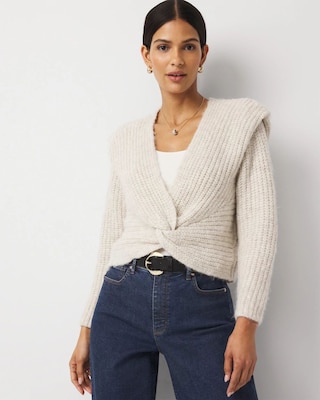 Petite Front Twist Sweater