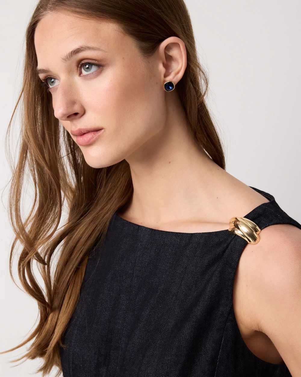 Fit + Flare Denim Dress click to view larger image.