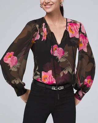 Chiffon Tie-Neck Blouse