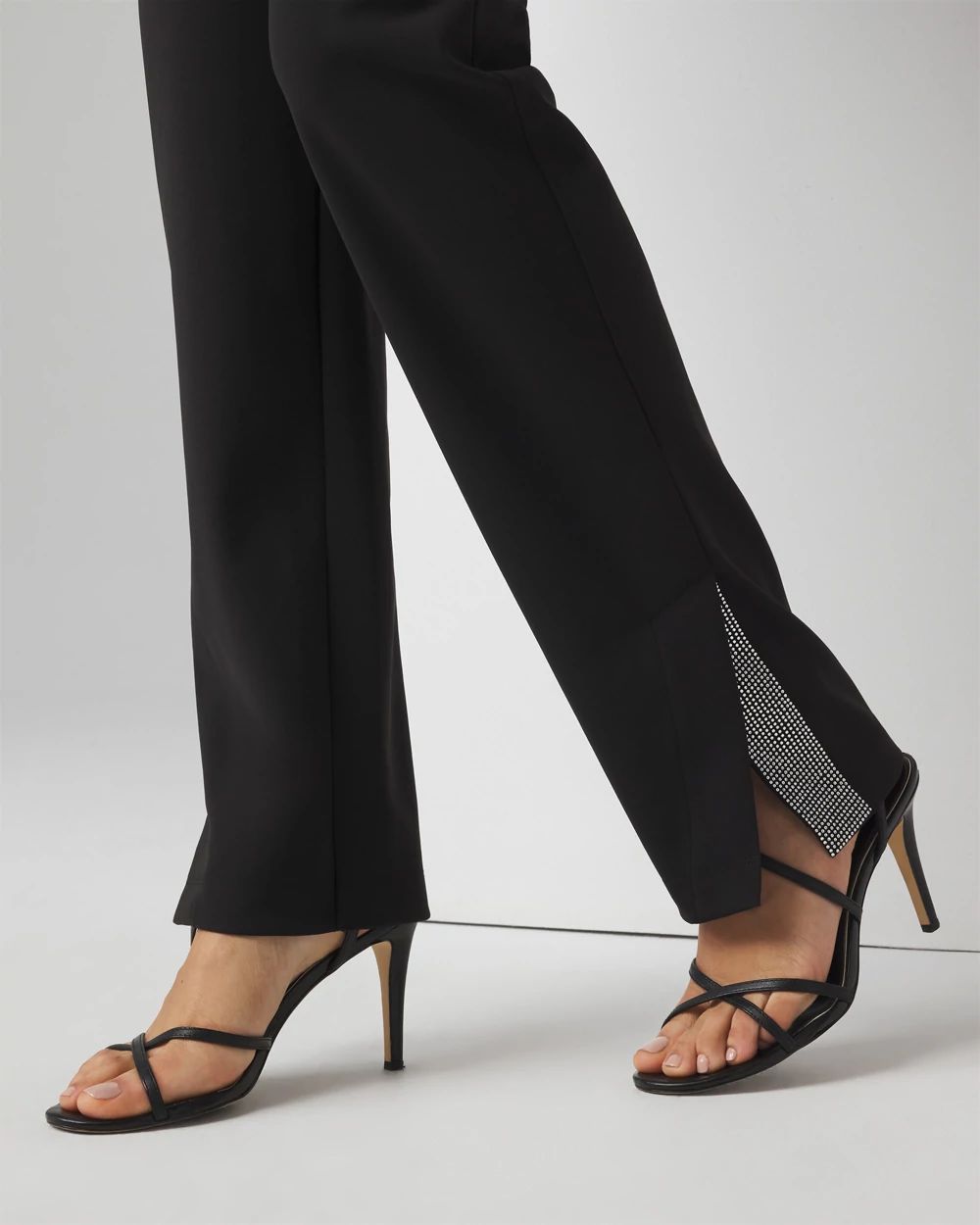 WHBM® Scuba Embellished Flare Leggings click to view larger image.