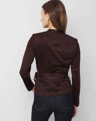 Faux Suede Wrap Blouse click to view larger image.