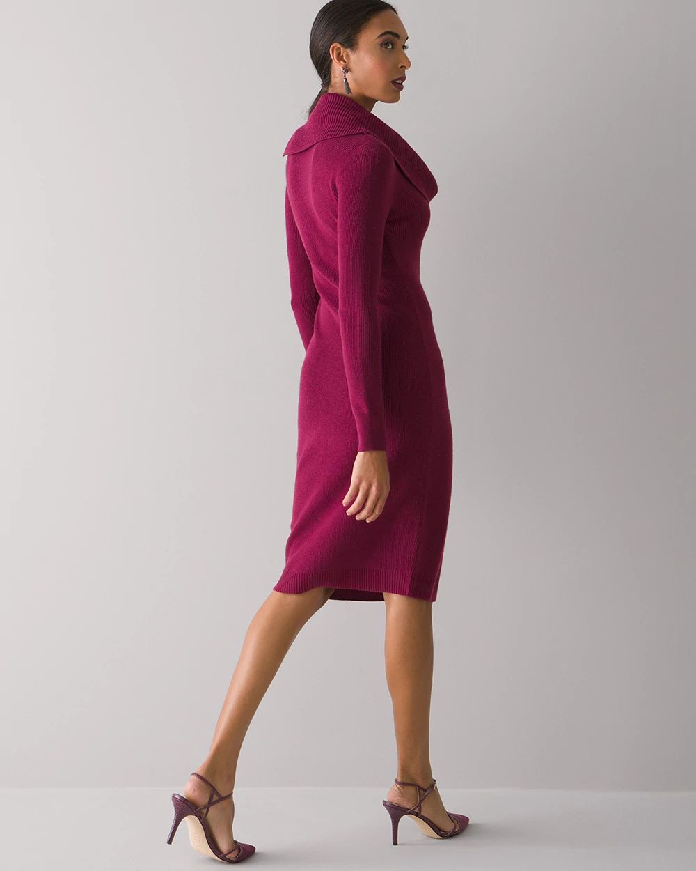 Cowl Neck Sweater Dress click to view larger image.
