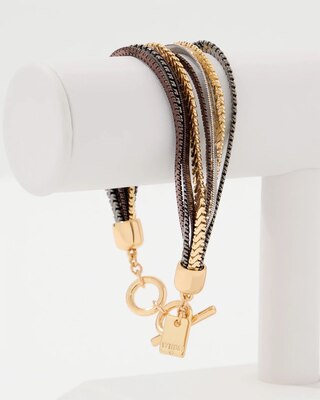 Tri-Color Chains Toggle Bracelet click to view larger image.