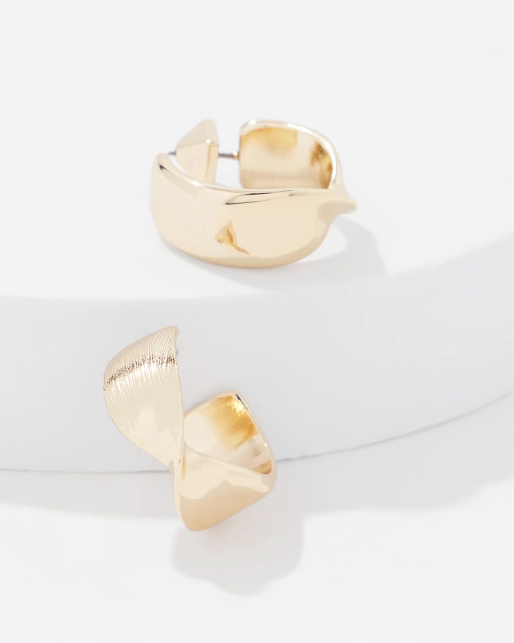 Gold Twisted Hoop Earrings