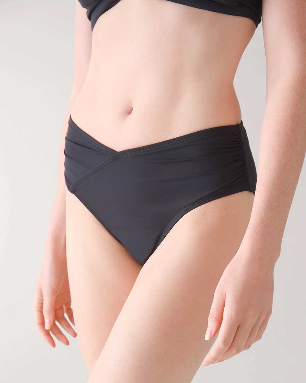 Two-Tone High-Waist Wrap Bikini Bottom click to view larger image.