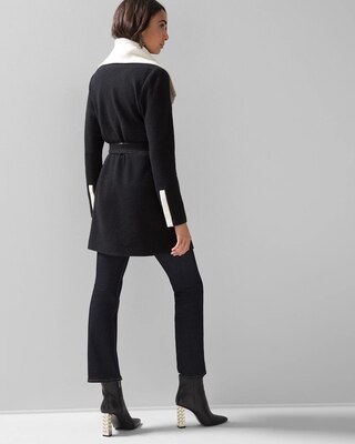 Black and Ecru Wool Coat