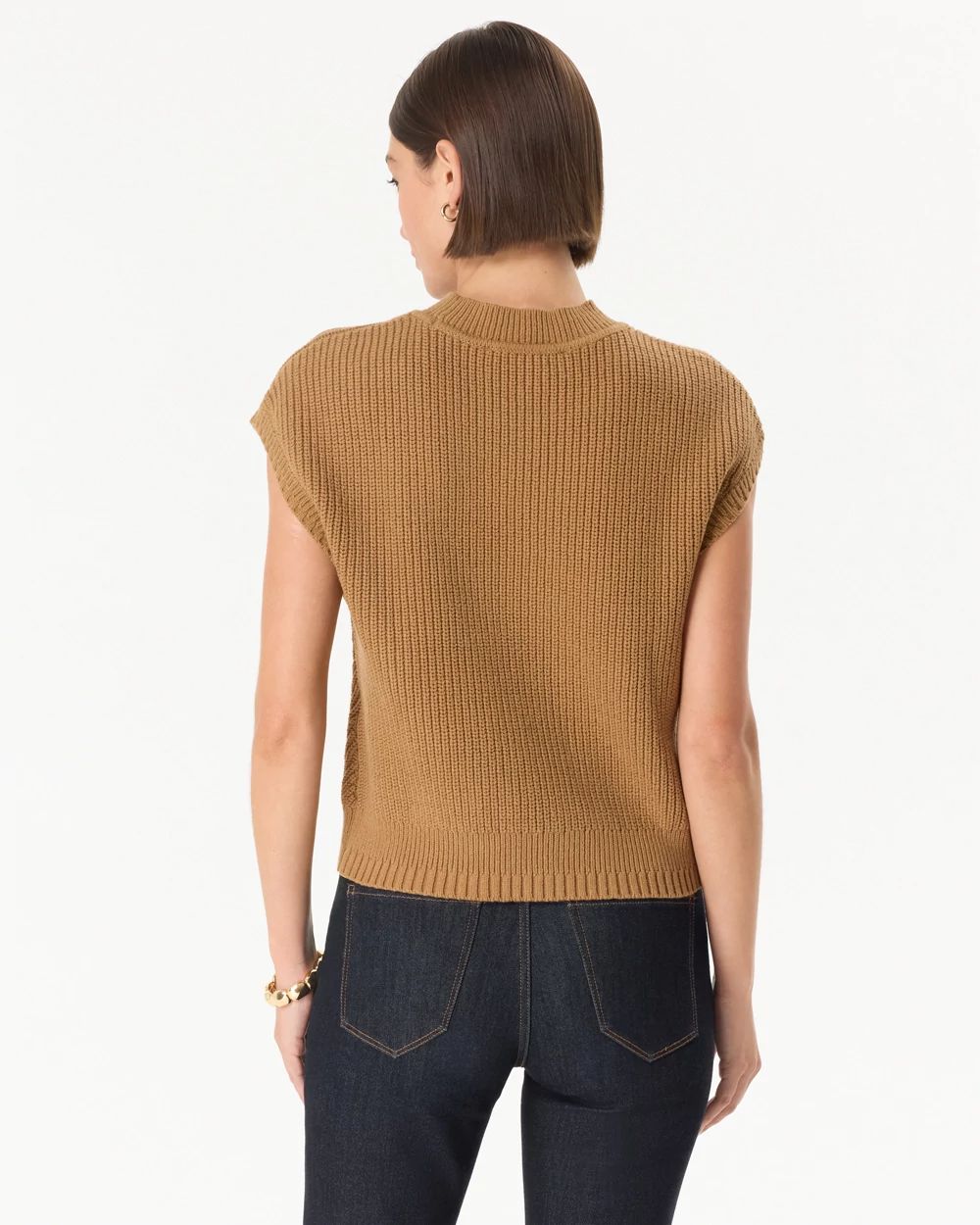 Mock Neck Sweater Vest click to view larger image.