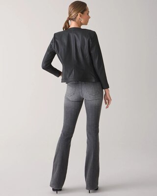 Coated Denim Jacket with Chain Detail