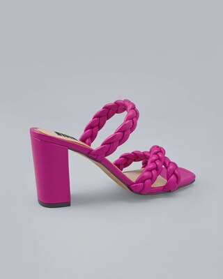 Braided Mid-Heel Slide Sandals
