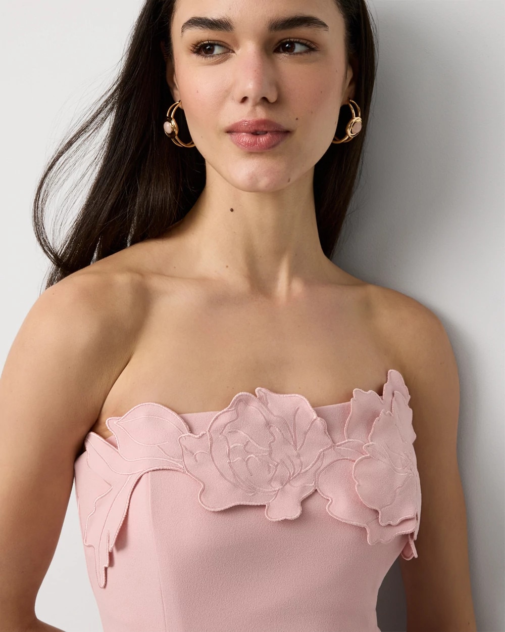 Cutwork Strapless Sheath Dress