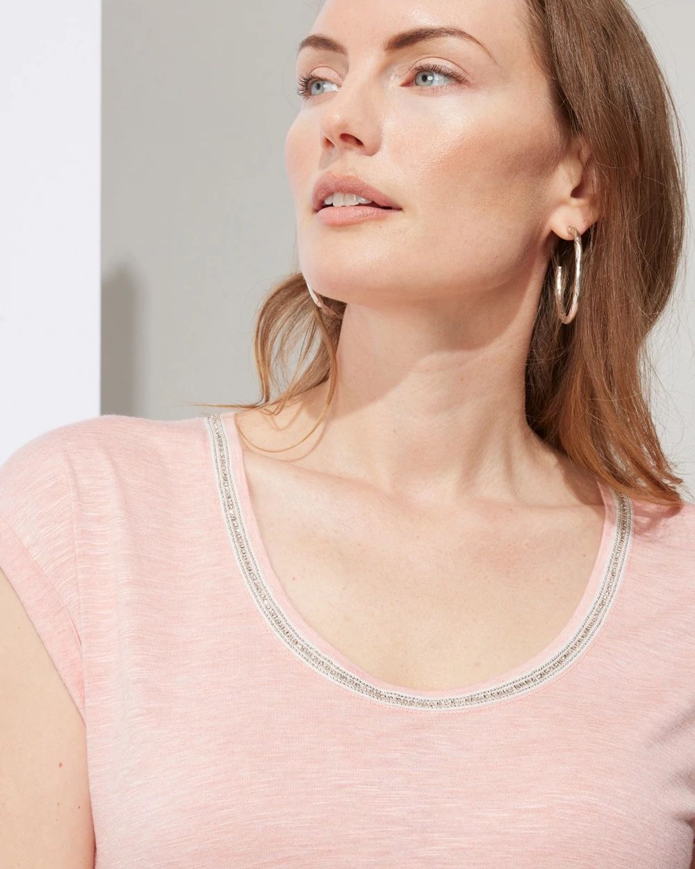 Outlet WHBM Embellished Scoopneck Tee