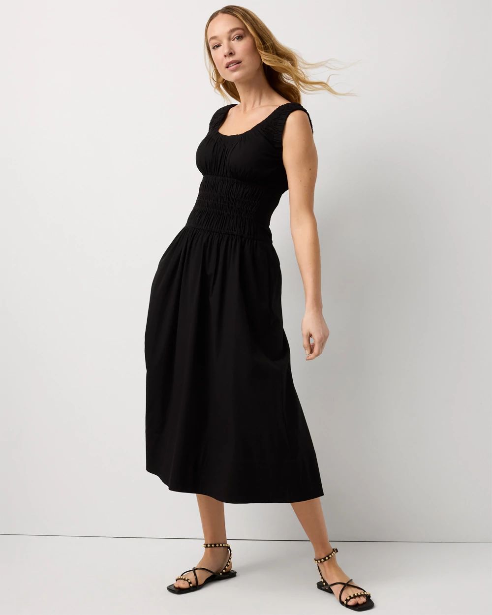 Ruched Tank Midi Dress