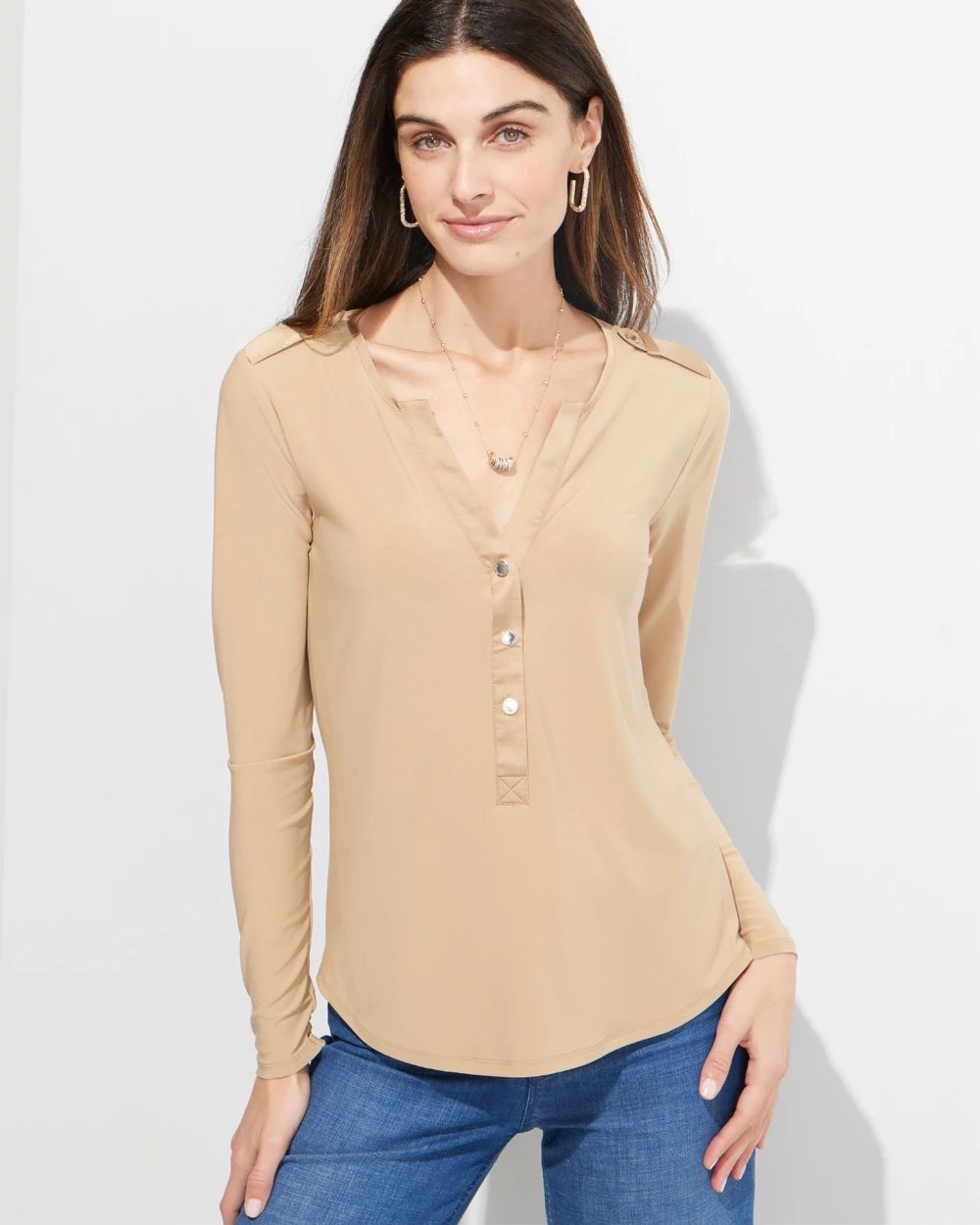 Outlet WHBM Long Sleeve Utility Tee